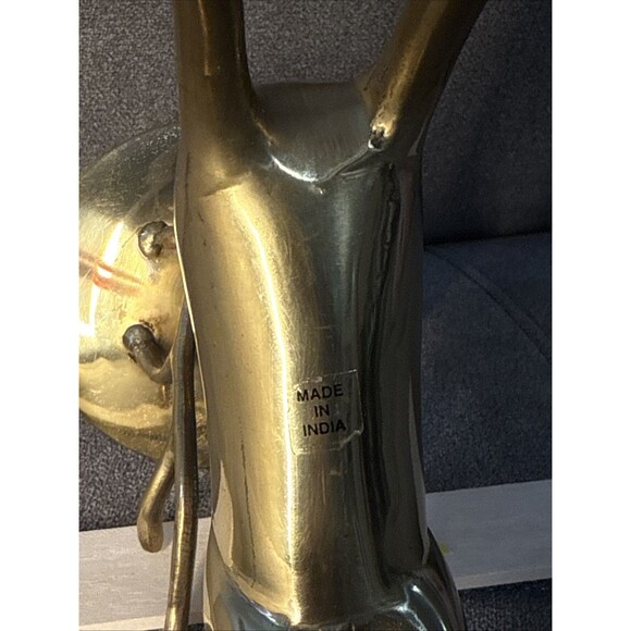 Vintage Brass Reindeer Buck Pillar Heavy Candle Holder - Picture 11 of 14